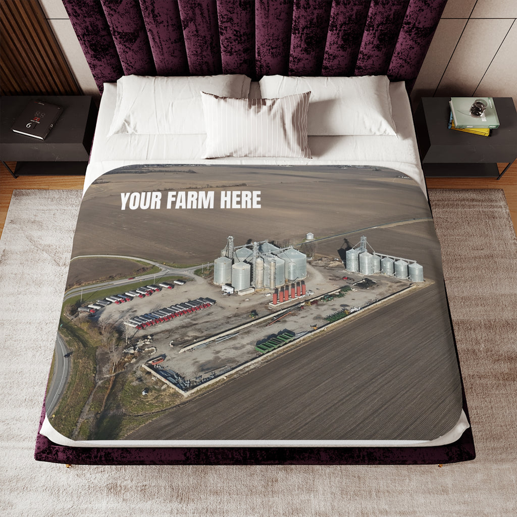 Custom Farm Sherpa Blanket
