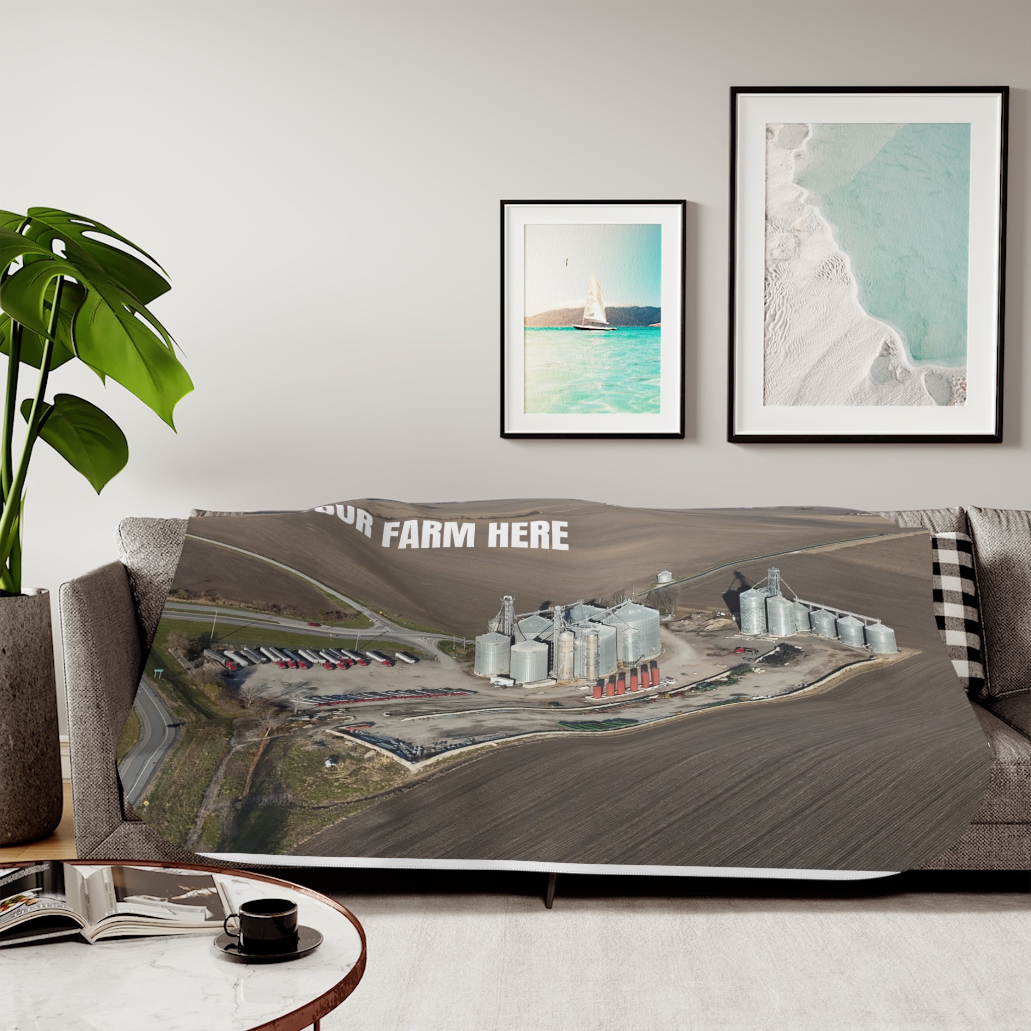 Custom Farm Sherpa Blanket