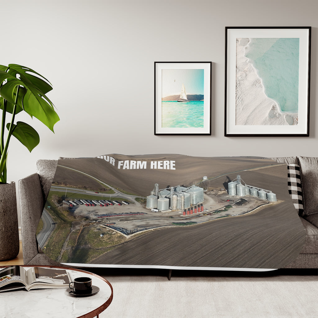 Custom Farm Sherpa Blanket