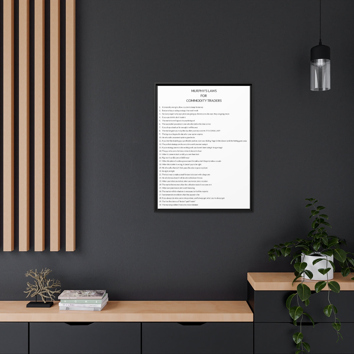 Murphy's Laws for Commodity Traders Framed Canvas