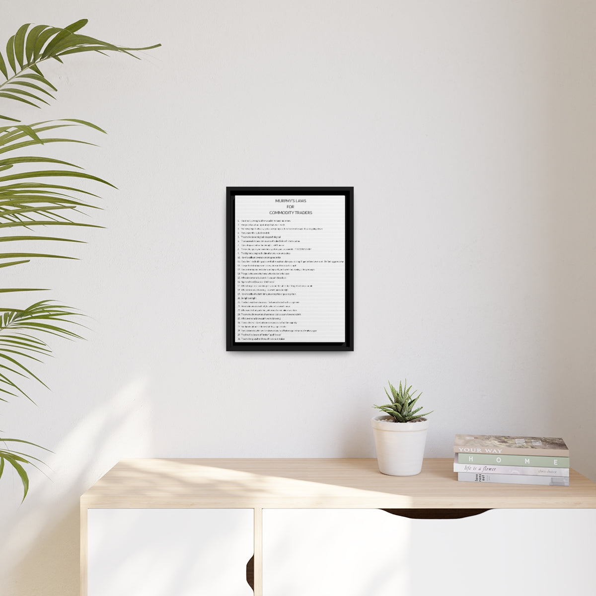 Murphy's Laws for Commodity Traders Framed Canvas
