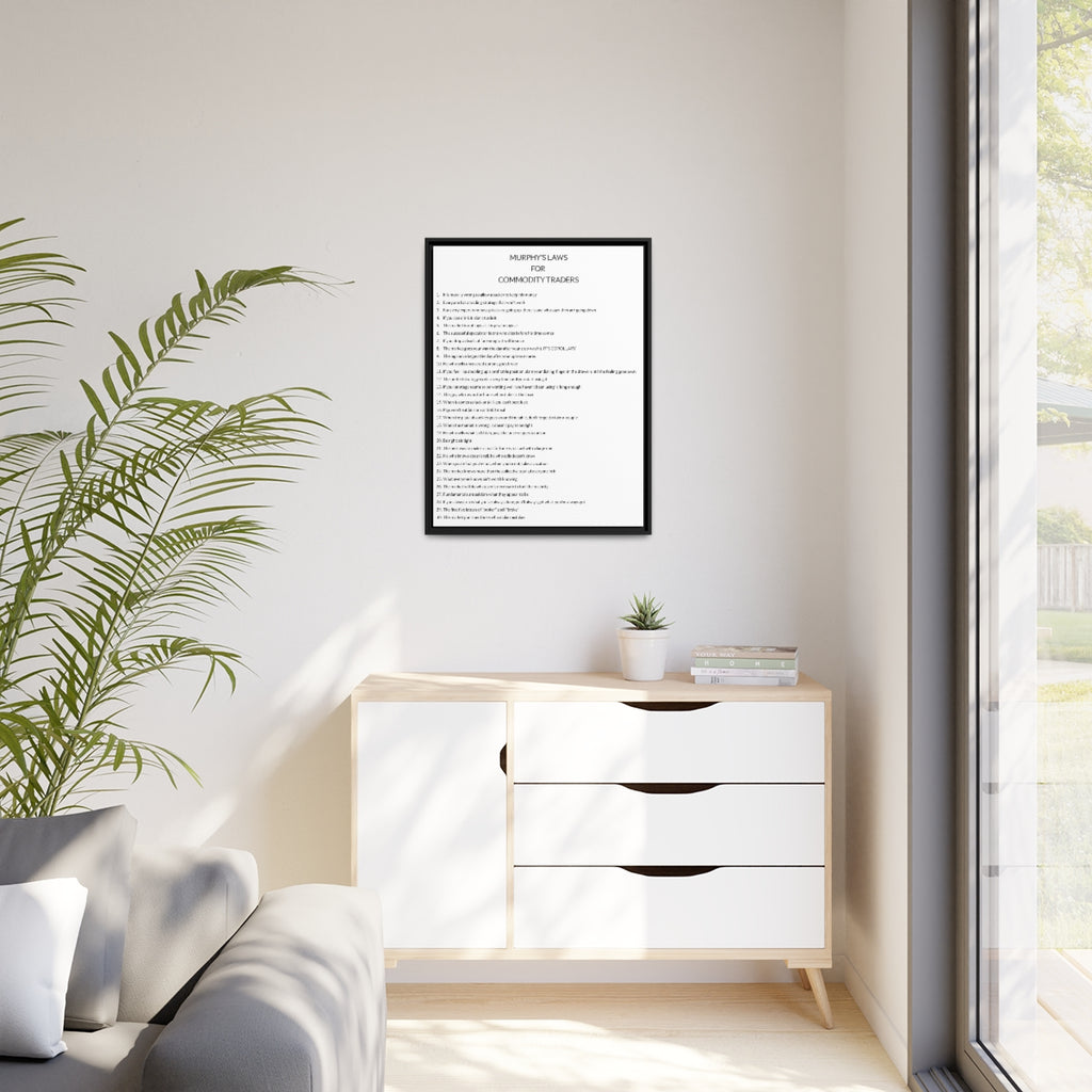 Murphy's Laws for Commodity Traders Framed Canvas