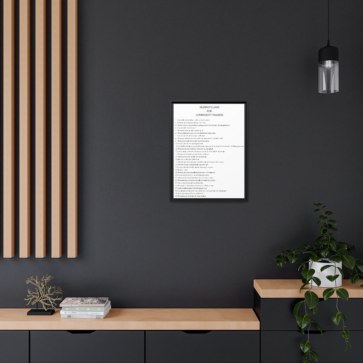Murphy's Laws for Commodity Traders Framed Canvas